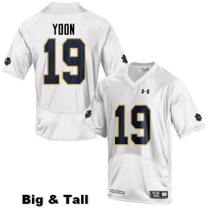 Notre Dame Fighting Irish Men's Justin Yoon #19 White Under Armour Authentic Stitched Big & Tall College NCAA Football Jersey XAY6299JT